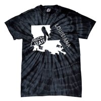 The Pelican State Louisiana Map Outline Graphic Pride Gift Tie-Dye T-Shirt