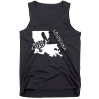 The Pelican State Louisiana Map Outline Graphic Pride Gift Tank Top