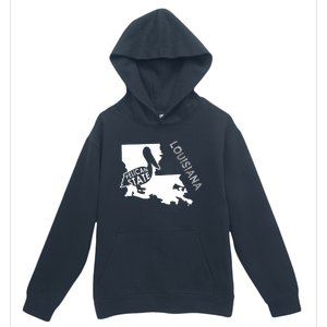 The Pelican State Louisiana Map Outline Graphic Pride Gift Urban Pullover Hoodie