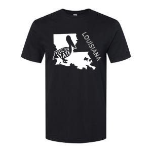 The Pelican State Louisiana Map Outline Graphic Pride Gift Softstyle CVC T-Shirt