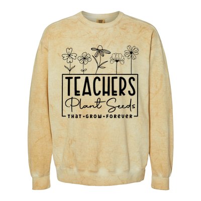 Teachers Plant Seeds That Grow Forever Colorblast Crewneck Sweatshirt