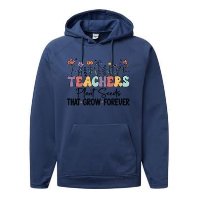 Teachers Plant Seeds PNG Performance Fleece Hoodie