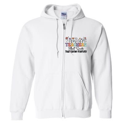 Teachers Plant Seeds PNG Full Zip Hoodie