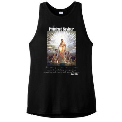 The Promised Saviour Luke Bible Quote Jesus Pray For Peace Ladies PosiCharge Tri-Blend Wicking Tank