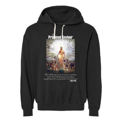 The Promised Saviour Luke Bible Quote Jesus Pray For Peace Garment-Dyed Fleece Hoodie