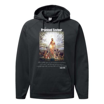 The Promised Saviour Luke Bible Quote Jesus Pray For Peace Performance Fleece Hoodie