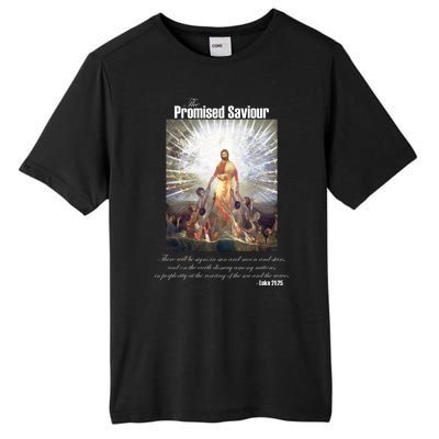 The Promised Saviour Luke Bible Quote Jesus Pray For Peace Tall Fusion ChromaSoft Performance T-Shirt