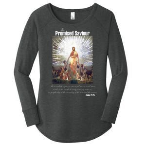 The Promised Saviour Luke Bible Quote Jesus Pray For Peace Women's Perfect Tri Tunic Long Sleeve Shirt