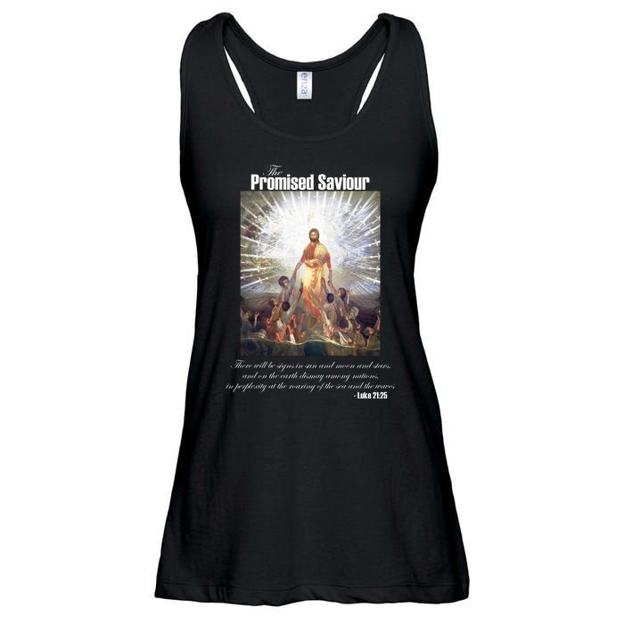 The Promised Saviour Luke Bible Quote Jesus Pray For Peace Ladies Essential Flowy Tank