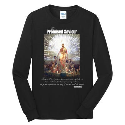 The Promised Saviour Luke Bible Quote Jesus Pray For Peace Tall Long Sleeve T-Shirt