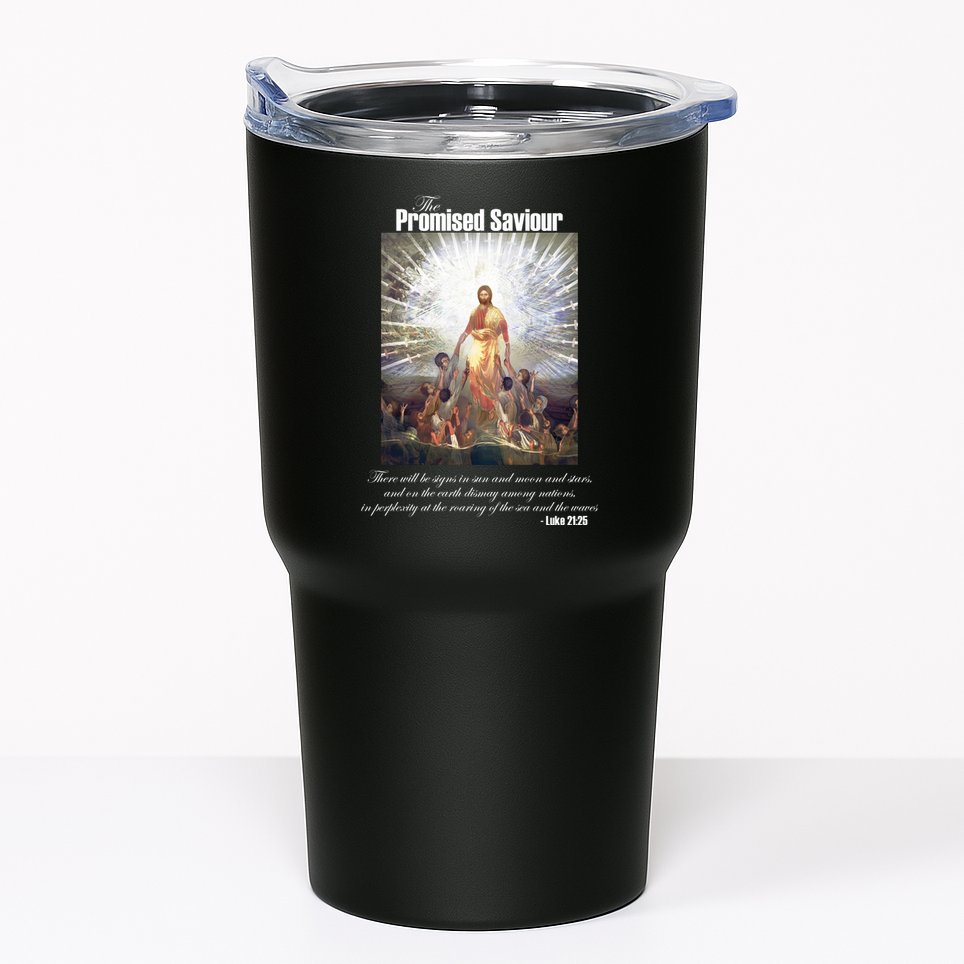 The Promised Saviour Luke Bible Quote Jesus Pray For Peace Tumbler