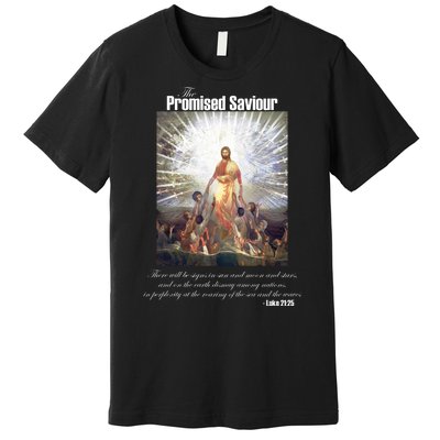 The Promised Saviour Luke Bible Quote Jesus Pray For Peace Premium T-Shirt