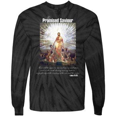 The Promised Saviour Luke Bible Quote Jesus Pray For Peace Tie-Dye Long Sleeve Shirt