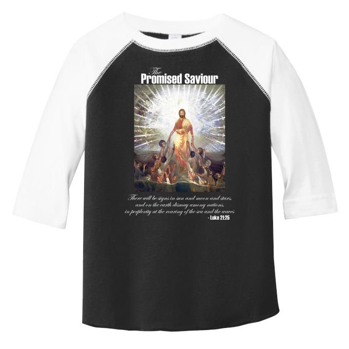 The Promised Saviour Luke Bible Quote Jesus Pray For Peace Toddler Fine Jersey T-Shirt