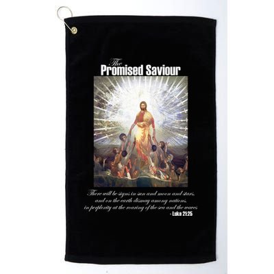 The Promised Saviour Luke Bible Quote Jesus Pray For Peace Golf Towel