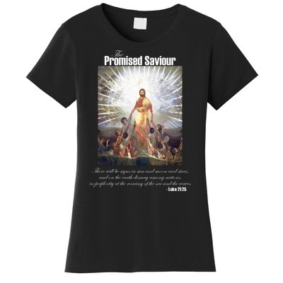 The Promised Saviour Luke Bible Quote Jesus Pray For Peace Women's T-Shirt