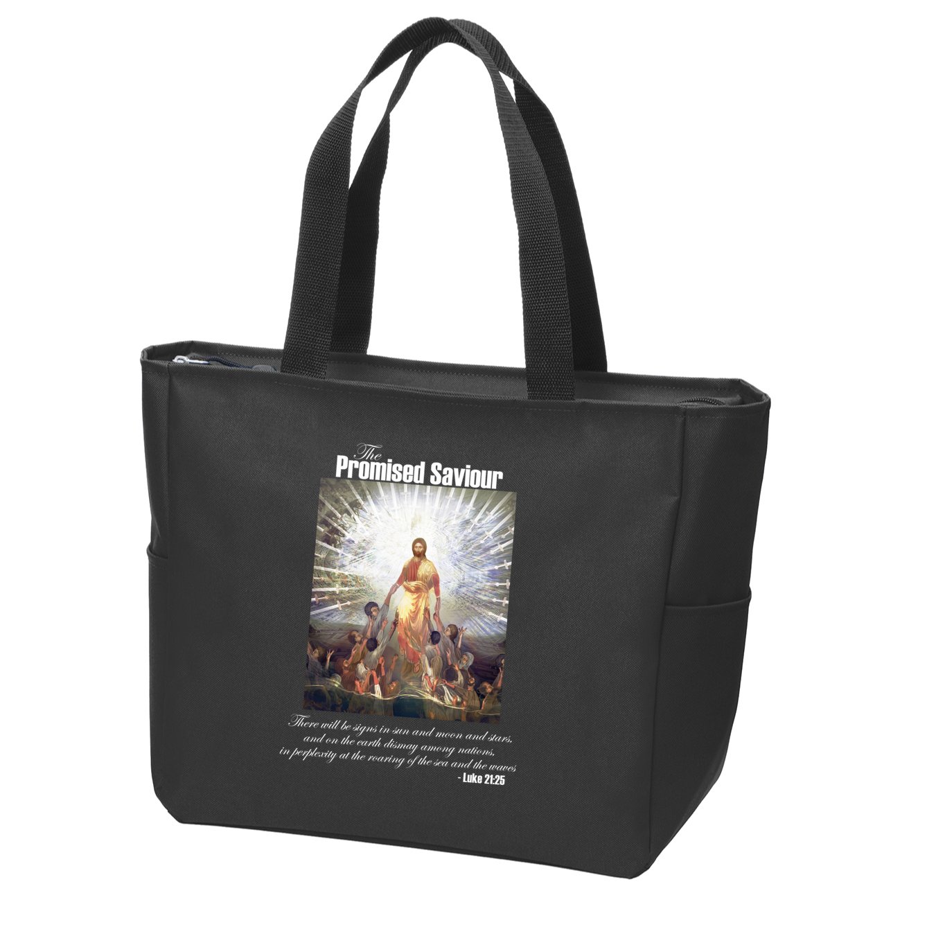 The Promised Saviour Luke Bible Quote Jesus Pray For Peace Zip Tote Bag