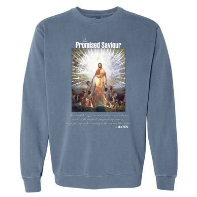 The Promised Saviour Luke Bible Quote Jesus Pray For Peace Garment-Dyed Sweatshirt