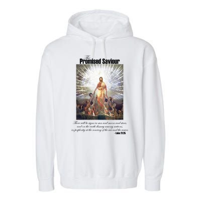 The Promised Saviour Luke Bible Quote Jesus Pray For Peace Garment-Dyed Fleece Hoodie