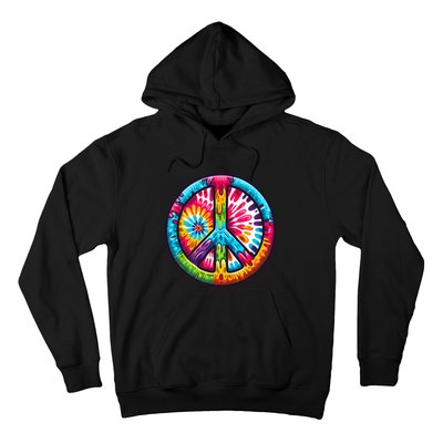 Tiedye Peace Sign Hippie Hoodie