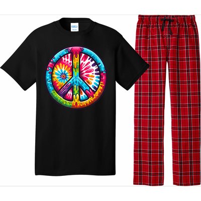 Tiedye Peace Sign Hippie Pajama Set