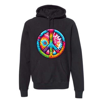 Tiedye Peace Sign Hippie Premium Hoodie