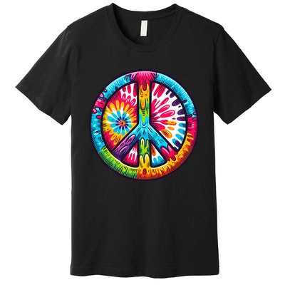 Tiedye Peace Sign Hippie Premium T-Shirt