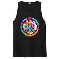 Tiedye Peace Sign Hippie PosiCharge Competitor Tank