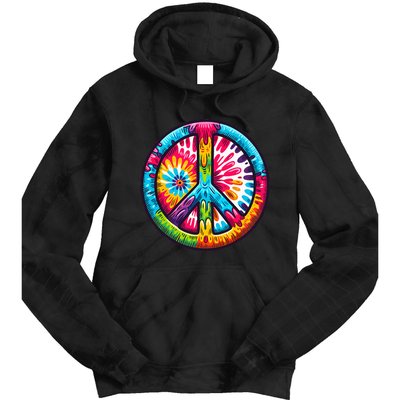 Tiedye Peace Sign Hippie Tie Dye Hoodie