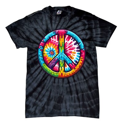 Tiedye Peace Sign Hippie Tie-Dye T-Shirt