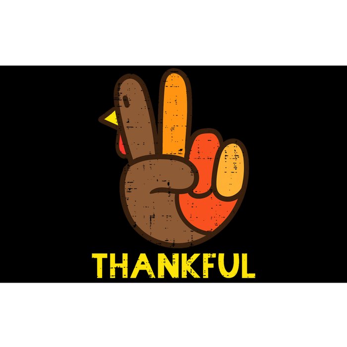 Thankful Peace Sign Turkey Funny Thanksgiving Bumper Sticker