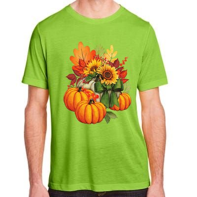 Thanksgiving Pumpkin Sunflower Fall Autumn Holiday Adult ChromaSoft Performance T-Shirt