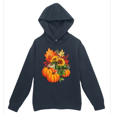 Thanksgiving Pumpkin Sunflower Fall Autumn Holiday Urban Pullover Hoodie