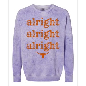 Texas Pride State USA Alright Alright Alright Texas Longhorn Colorblast Crewneck Sweatshirt