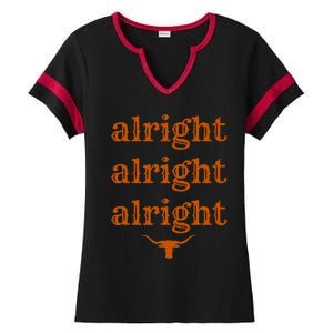 Texas Pride State USA Alright Alright Alright Texas Longhorn Ladies Halftime Notch Neck Tee