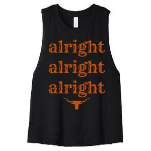 Texas Pride State USA Alright Alright Alright Texas Longhorn Women's Racerback Cropped Tank