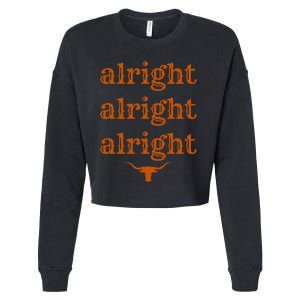 Texas Pride State USA Alright Alright Alright Texas Longhorn Cropped Pullover Crew