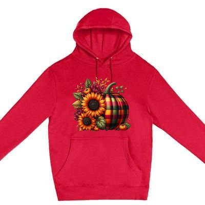 Thanksgiving Pumpkin Sunflower Fall Autumn Holiday Funny Premium Pullover Hoodie