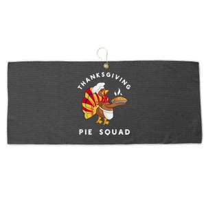 Thanksgiving Pie Squad Cartoon Turkey Holding Baked Goods Gift Large Microfiber Waffle Golf Towel