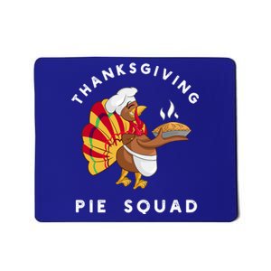 Thanksgiving Pie Squad Cartoon Turkey Holding Baked Goods Gift Mousepad