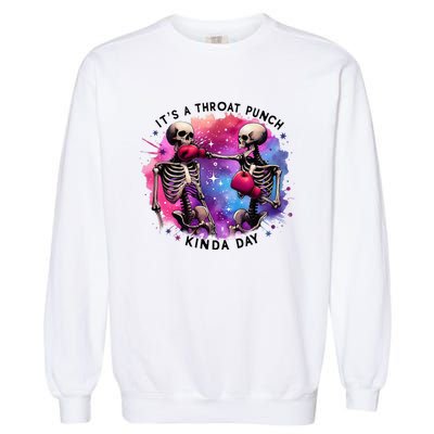 Throat Punch Skeletons Funny Boxing Day Garment-Dyed Sweatshirt