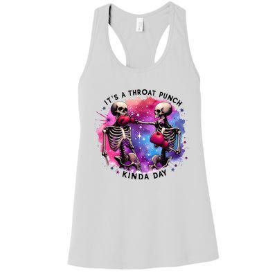 Throat Punch Skeletons Funny Boxing Day Women's Racerback Tank