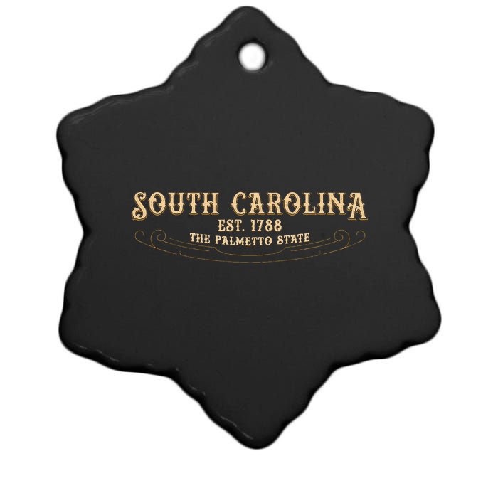 The Palmetto State South Carolina Ceramic Star Ornament