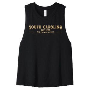 The Palmetto State South Carolina Women's Racerback Cropped Tank