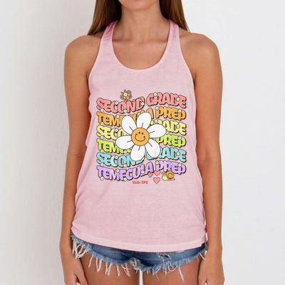 Temecula Preparatory School Second Grade Groovy Spirit Tps Women's Knotted Racerback Tank