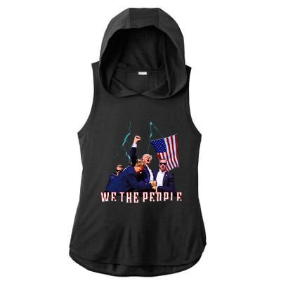 Trump Pennsylvania Shot Rally Attempted Ear July 13th Ladies PosiCharge Tri-Blend Wicking Draft Hoodie Tank