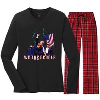 Trump Pennsylvania Shot Rally Attempted Ear July 13th Women's Long Sleeve Flannel Pajama Set 