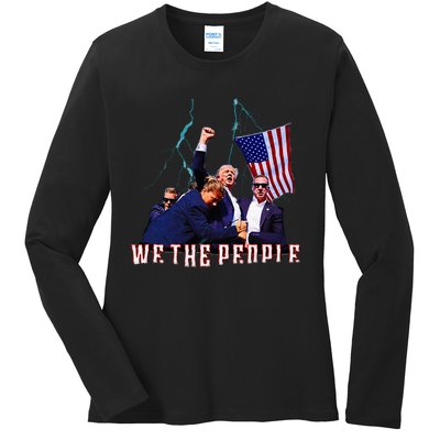 Trump Pennsylvania Shot Rally Attempted Ear July 13th Ladies Long Sleeve Shirt