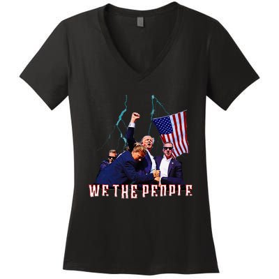 Trump Pennsylvania Shot Rally Attempted Ear July 13th Women's V-Neck T-Shirt