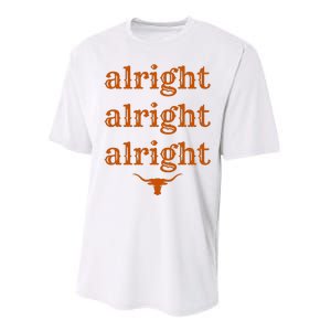 Texas Pride State Usa Alright Alright Alright Texas Longhorn Performance Sprint T-Shirt